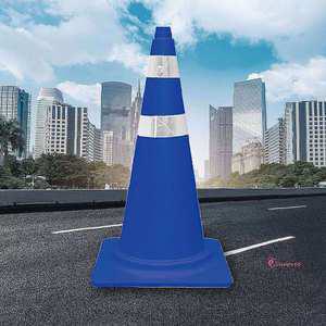 스탠다드 도로안전 칼라콘 청색 교통콘 안전꼬깔콘bcd319
