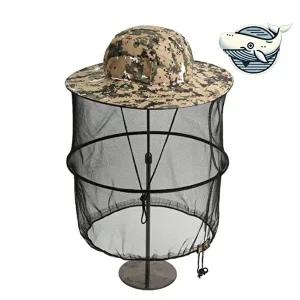 벌레 차단 방지 모자 얼굴망 여름 농사용 모자 픽셀카키 색상 방충 모자-WFHJ3X7