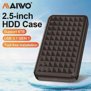 [보호보관용]MAIWO 2.5 인치 HDD 인클로저 SATA To USB 3.0 외장형 하드 드라이브 케이스 투명 Type-C SSD