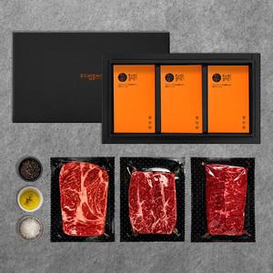 푸드랩플러스 신선 소고기 구이 받으면 기분좋은 선물세트 600g(살치살+부채살+척아이롤, 각 200g)