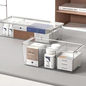 (소형 덮개+칸막이) 쉽게 찾는 다용도 투명 아크릴 정리함/플라스틱/서랍/부품/정리/수납/문구/책상/사무실