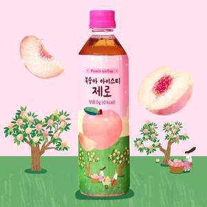 스낵24 복숭아 아이스티 제로 500ml 24개입 1박스