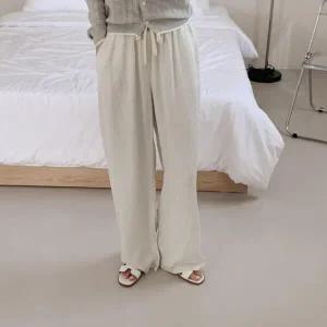 [하프클럽/]공항룩 찰랑끈바지 휘뚜루 봄여름 레이온 밴딩팬츠