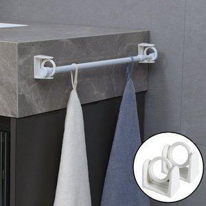 고품질 무타공 부착식 고정 커튼봉 화이트 브라켓 튼튼함 압축봉홀더 커튼링 커튼봉고리 (WFHYLRO)