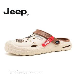 JEEP 남성용 여름 슬리퍼 미끄럼 방지 아웃도어 샌들 캠핑 두꺼운 밑창