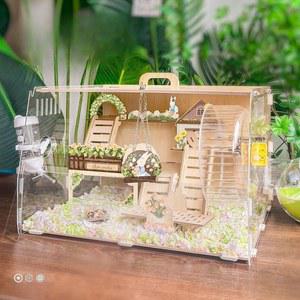 골든 햄스터 은신처 미로룸 소동물 컬러 조립 9룸 투명 세라믹 드워프용 사각형 모래 통로