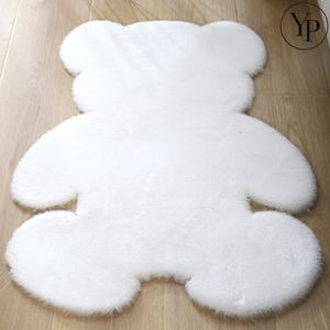 캐릭터 곰돌이 패브릭 카페트 러그 극세사 솔리드 방바닥매트 침실 거실 발매트