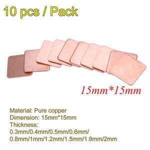 ssd방열판 10Pcs 15 15mm 두께 방열판 구리 패드 노트북 IC 칩셋 GPU CPU