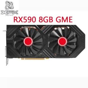 XFX RX 590 8GB GME 그래픽 카드 256Bit GDDR5 AMD 500 2304SP RX590 8G 비디오 8 핀 HDMI DVI 중고