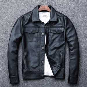 파손시 무조건 교환 하이하이판다 소가죽 S-5XL 남자 가죽 바이크 자켓 라이더 가을자켓 버튼 봄