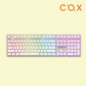 콕스 CK580 교체축 게이밍 기계식 키보드 화이트 찰칵찰칵 청축