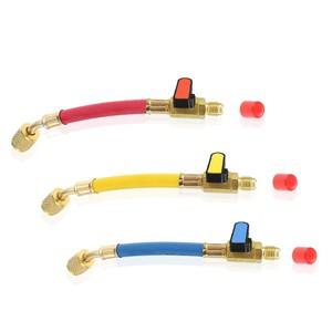 볼밸브 튜브 포함 AC 냉매 충전 호스, 자동차 에어컨 매니폴드 게이지, 1/4 인치, 800-4000PSI