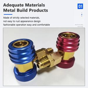 에어컨 조절식 퀵 커플러 커넥터 어댑터, H/L AC 프레온 매니폴드 게이지 호스 변환 키트, 1/4 SAE HVAC, R