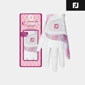 2025 풋조이 레이디 이컴포트 합피 골프장갑 화이트핑크  여성용  양손  68895E-130