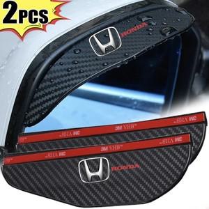 혼다 자동차 혼다 시빅 어코드 CRV Fit Jazz 용 2PCS 자동차 백미러 비 눈썹 탄소 섬유 썬 바이저 그늘 커