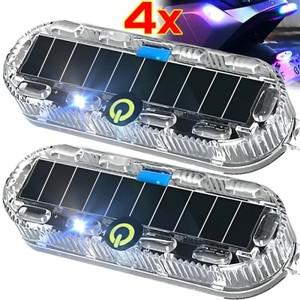 오토바이 태양광 LED 경고등 후방 스트로브 라이트 야간 라이딩 깜박이 후미등 자동차 오토바이  자전거용