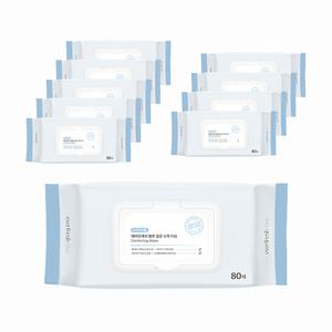 에버프레쉬 블루 살균 소독티슈 손소독 세정 항균 물티슈 캡형 80매 10팩