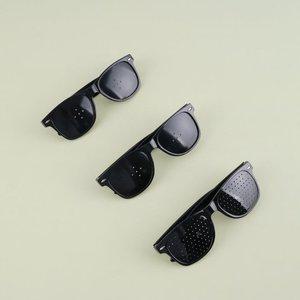 고품질 눈 보호 안경 시력 선그라스 핀홀 안구 풀홀 블랙 눈근육안경 블랙안경 검은안경 (WFI3G6I)