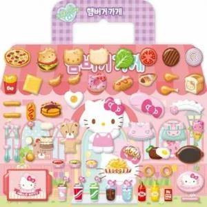 산리오 미니 입체가방스티커 헬로키티 햄버거가게