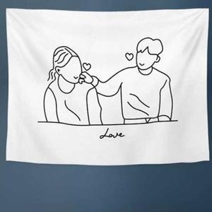 [QN261U3W_57]커플 프린트 포스터 사이즈 자취선물 특대