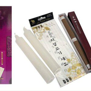 제사초 3호 1+1 제수용 향초 지방쓰기 제사 양초세트 (WFGYG3M)