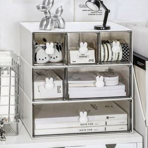 책상 위 투명 서랍장 낮은 수납함 책상위서랍장 3단 소품