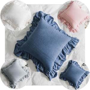 프릴 린넨 쿠션커버 순면쿠션커버 프릴쿠션 프릴쿠션커버 린넨쿠션커버 등쿠션 쇼파쿠션