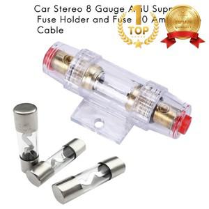 자동차 스테레오 8 게이지 AGU 지원 퓨즈 홀더 및 60A 오디오 케이블
