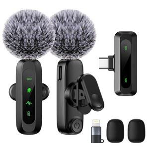 아이폰 15-16용 무선 라발리에 인터뷰 라이브 감소 전문 태블릿 노이즈 마이크 미니 안드로이드 스트리밍 VLOG 및 PC 폰 녹화 TYPE-C 틱톡용 - USB