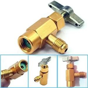 1/4 스레드 어댑터 R-134a 냉매 캔 디스펜싱 병 탭 오프너 밸브, 자동차 에어컨, 액세서리, 60*35mm