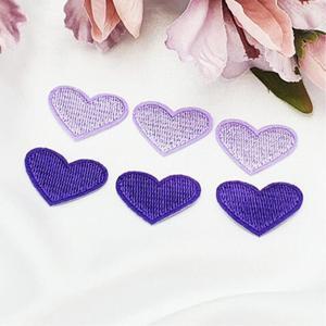 퍼플 하트 열접착 의류 리폼 패치 와펜