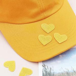 옐로우 하트 열접착 의류 리폼 패치 와펜