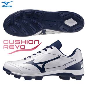 미즈노 쿠션레보 와이드 포인트인조잔디화 화이트네이비 11GP252514WN 야구화
