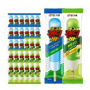 [빙그레] 캔디바 15개 + 캔디바 메론소다 15개 (총 30개) 바 아이스크림