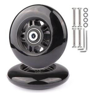 글래더 러기지 캐리어 교체 휠 ABEC7 608-2RS 베어링 포함 사일런트 PU 캐스터 인라인 6mm 액슬 와셔 범용 수리 키트(90x24mm)