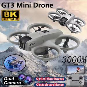GT3 미니 드론 흐름 항공 카메라 포지셔닝 듀얼 HD 초보자용 촬영 광학 장애물 8K 회피