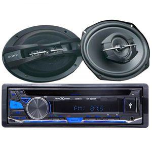 2개 소니 x 420와트 스피커 + 사운드Xtreme 1DIN 블루투스 카 CD AM/FM 수신기