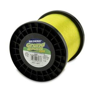 HI-SEAS 그랜드 슬램 모노필라멘트 낚싯줄 - 투명, 분홍색, 녹색, 스모크 블루, 형광 노란색 담수 및 소금물에 강하고 마모에 강함 - 1파운드 스풀