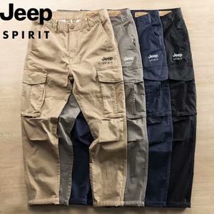 JEEP SPIRIT 지프 카고바지 남일자 슬랙스 여름 멀티 포켓 남성등산바지