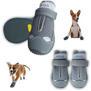 제우스 어반 도그 부츠 중간 크기 개를 위한 통기성 신발, 미끄럼 방지 밑창 방수 발 보호기, 하이킹 핫 포장 겨울 스노우 4팩(아미 그레이, 사이즈 5)