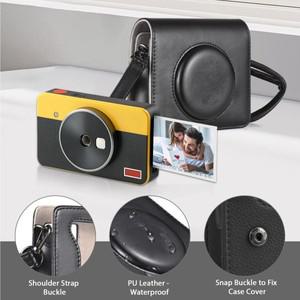휴대용 인스턴트 카메라 가방 케이스 Kodak C300R/미니 Shot 3 with Adjus 용 레트로 스타일 PU 가죽 운반