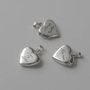 925실버 하트 로켓목걸이 각인 미아방지 사진넣는 우정목걸이 