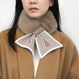 시모 니트 쁘띠 퍼 머플러 에코 여성 목도리 밍크 울 여자머플러 밍크목도리 니트고리머플러