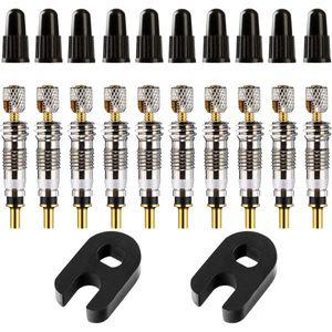 타이어 밸브캡 구찌 프레스타 밸브 코어 교체 키트 ？ 22개 튜브리스 자전거 수리 세트 캡 및 제거 도구 MT