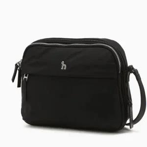 갤러리아 [헤지스ACC] HJBA6E710BK 아이코닉 나일론 로고 지퍼 크로스백