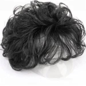 돕스 중년 여성 여자 웨이브 정수리 커버용 탑피스 부분 가발 인모 블랙 탑커버정수리부분가발