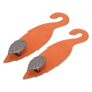 대부분의 자동차, SUV, 트럭 카시트 백 오거나이저를 위한 Partuto 2Pcs 유니버설 헤드레스트 후크 견고한 인조 가죽 메탈 오렌지 7.87