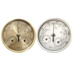 62KC 130mm 기압계 온도계 히그로서 스테인리스 스틸 프레임 옥외 애호가를위한 대형 낚시 기상 게이지