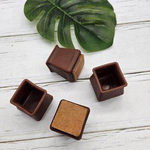 고품질 논슬립 실리콘 의자 보호커버 4P 긁힘 방지 패드 소형 진갈색 (WFJ8K1C)