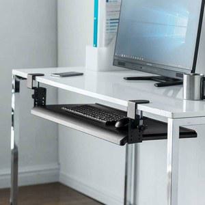 책상 키보드거치대 트레이 데스크탑 화이트 무타공 75CM 드릴 PC 아래 없는 원목